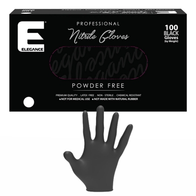 Černé profesionální nitrilové rukavice ELEGANCE Nitrile gloves Black 100 ks