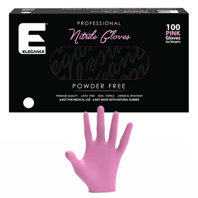 Růžové profesionální nitrilové rukavice ELEGANCE Nitrile gloves Pink 100 ks