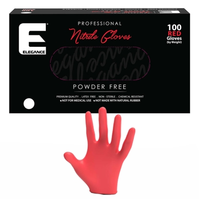 Červené profesionální nitrilové rukavice ELEGANCE Nitrile gloves Red 100 ks