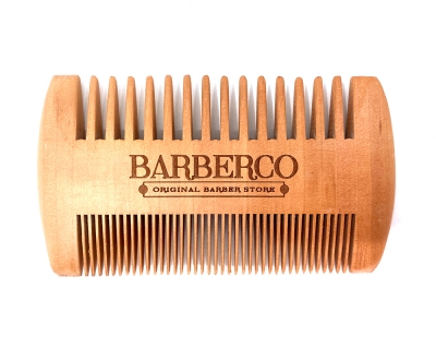 Dřevěný hřeben na vousy BARBERCO oboustranný