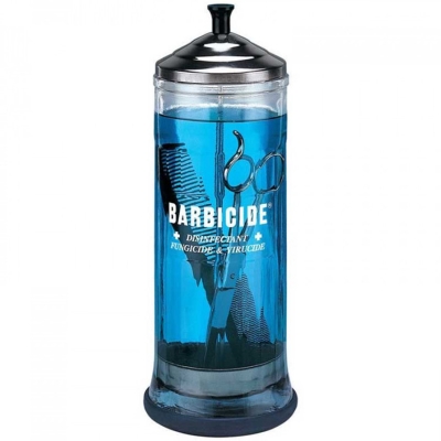 Skleněná nádoba na dezinfekci BARBICIDE Glass jar 1100 ml