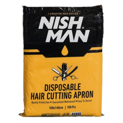 Jednorázové pláštěnky NISH MAN Disposable hair cutting apron - 100 ks