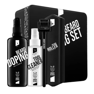 Sada pro růst vousů ANGRY BEARDS - Roller + Doping BIG D