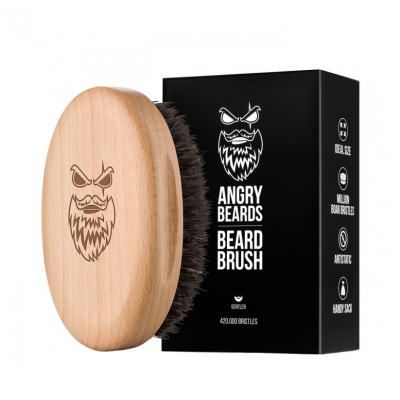 Dřevěný kartáč na vousy ANGRY BEARDS Gentler