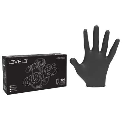 Černé profesionální nitrilové rukavice L3VEL3 Nitrile gloves Black 100 ks
