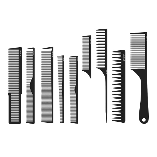Set profesionálních hřebenů L3VEL3 Barber comb set - 9 ks