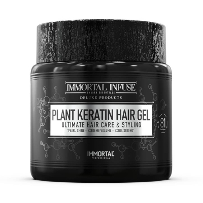 Extra silný gel na vlasy s keratinem IMMORTAL Infuse Plant keratin hair gel 500 ml
