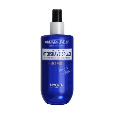 Voda po holení a stimulační tonikum pro pokožku hlavy IMMORTAL Infuse Aftershave splash Bay rum Sailor's anthem 250 ml