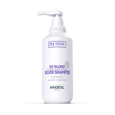 Šampon pro neutralizaci žlutých tónů a pro šedivé vlasy IMMORTAL VEGAN Re-Blond Silver shampoo 500 ml