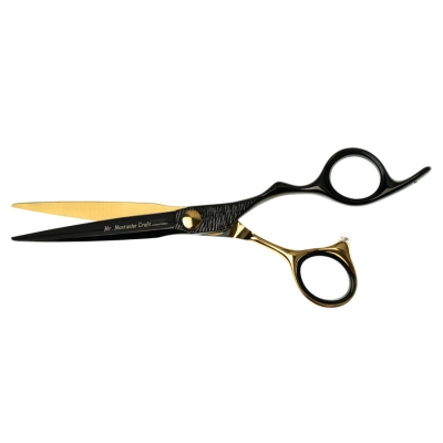 Kadeřnické nůžky MR. MUSTACHE Craft Black-Gold 6,0"