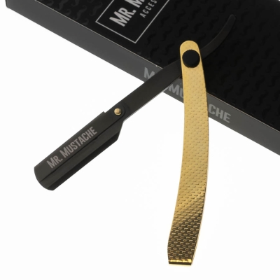 Elegantní shavetta na holení MR. MUSTACHE Pure gold