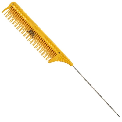 Profesionální tupírovací hřeben s kovovou špičkou JRL Teasing comb J103 - žlutý