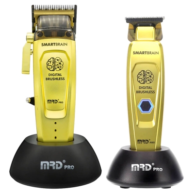 Set střihacího a konturovacího strojku MRD Pro Smart Brain clipper & trimmer Gold