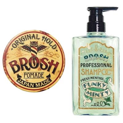 Výhodná sada na vlasy BROSH pomáda Original 120 ml + šampon Funky minty 400 ml