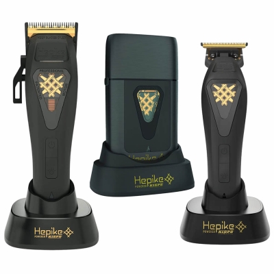 Výhodná sada barber strojků HEPIKE clipper, trimmer & UV shaver