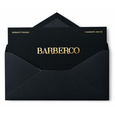 Luxusní dárkový poukaz BARBERCO 1000 Kč
