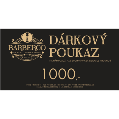 Dárkový poukaz BARBERCO Hodnota 1000 Kč